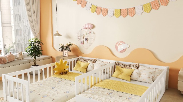 Amazon.com: Luckiofvonne Floor Bed for 2 Kids, Montessori Bed